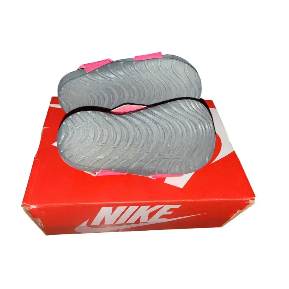Nike Sunray Water Shoes Sz. 7c  Toddler Pool Beach Vacation Sandals Pink Gray